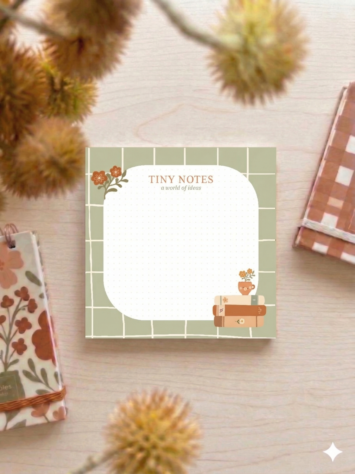 Notepad | Book & Flower Mini Note