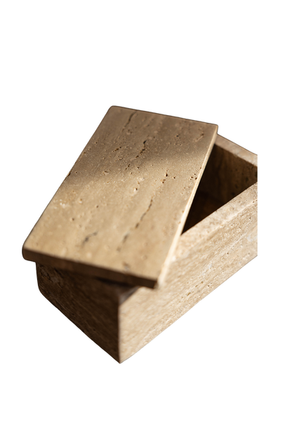 Sena Travertine Lidded Box