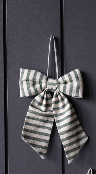 Striped Green  Bow Small