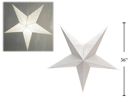 36" White 3D Hanging Cutout Paper Star