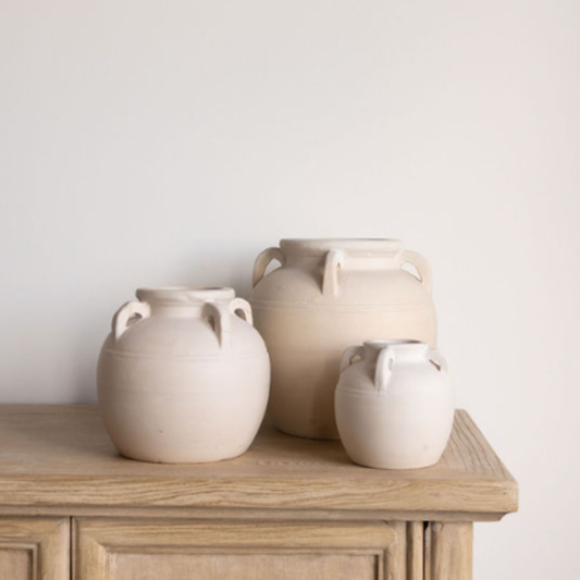 Cordoba White Matte Vase With Handles