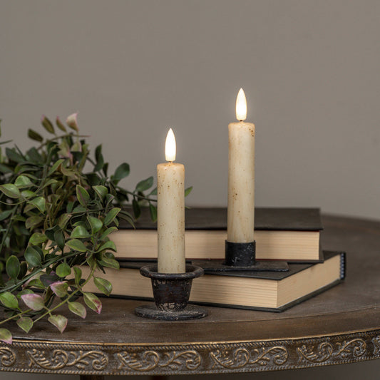 3D FLAME CREAM TAPER CANDLE SET