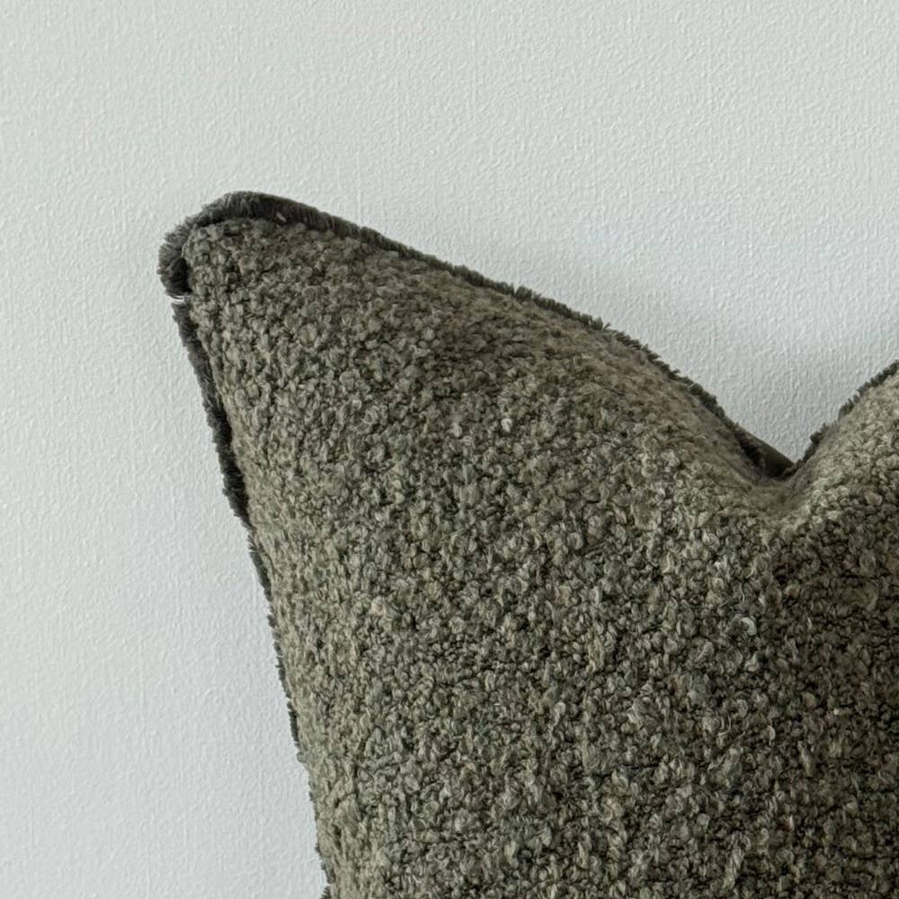 Sofia Olive Green Boucle Pillow