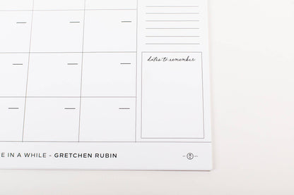 Monthly Calendar - Undated Calendar (Large + Wire)