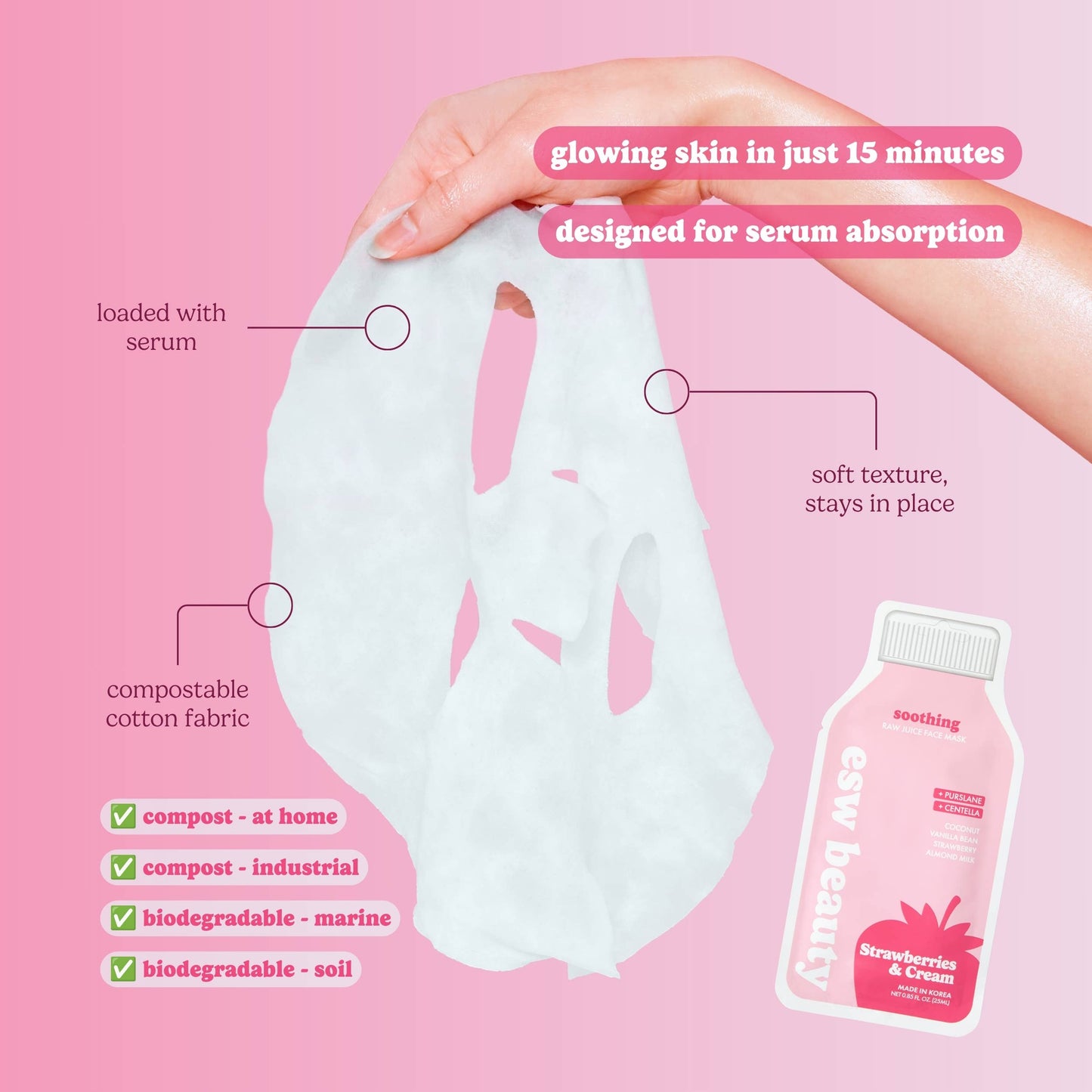 Strawberries and Cream Soothing Sheet Mask