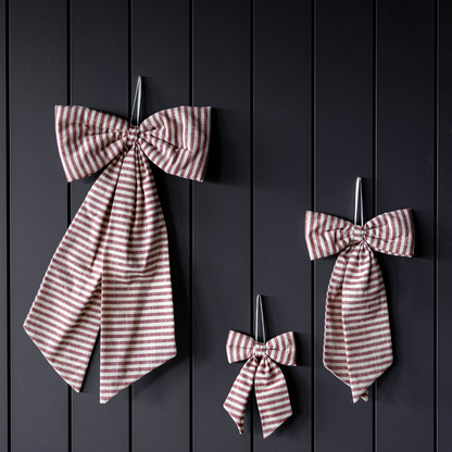 Striped Cranberry Bow Small