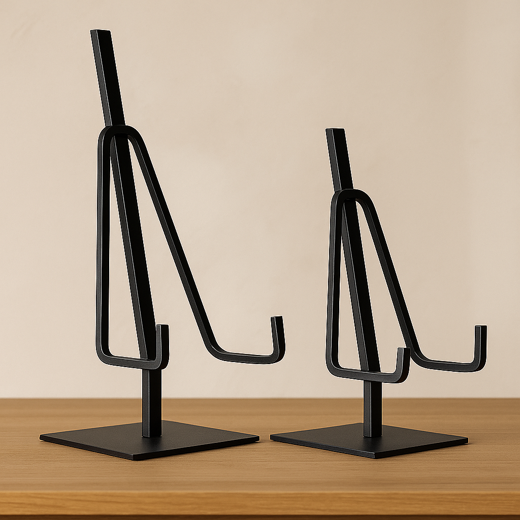 Picture Easel Stand Dual Arm Black Iron