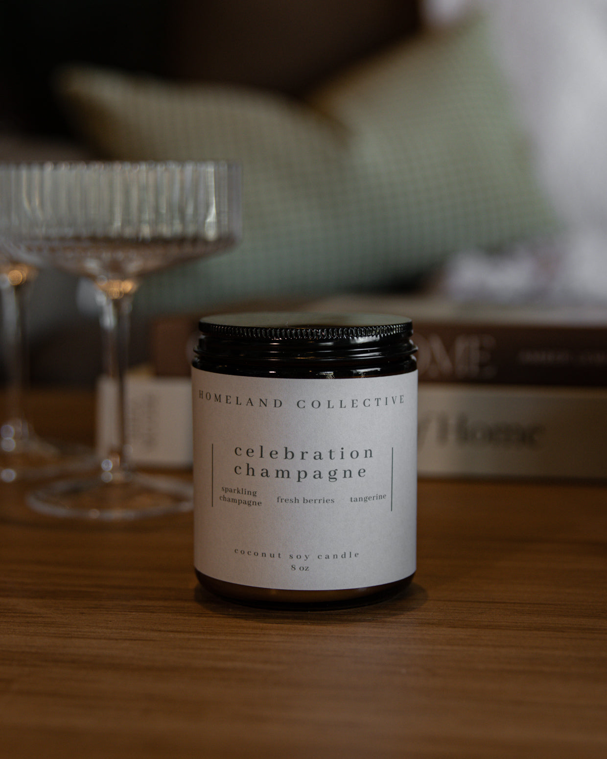 HC Celebration Champagne Wood Wick Candle