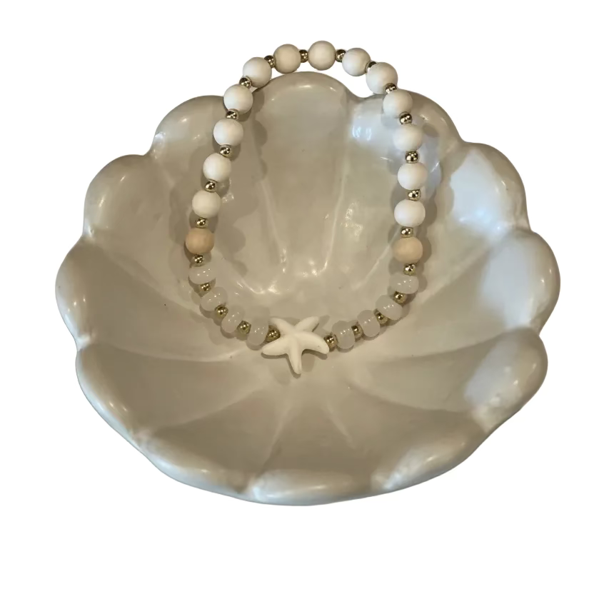 Little Eloise Wood & Quartz Bracelet with Starfish
