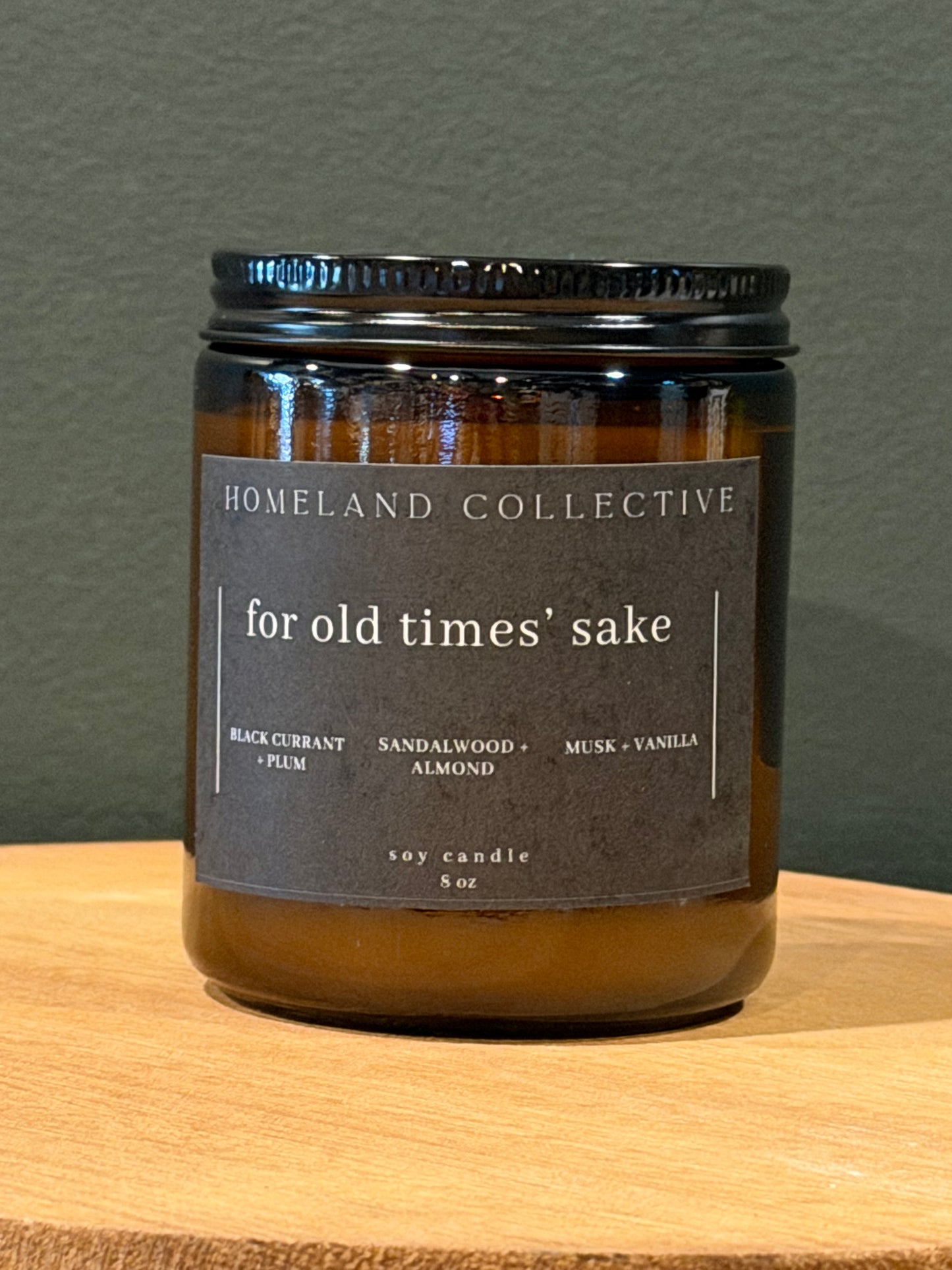 For Old Times Sake  Wood Wick Candle