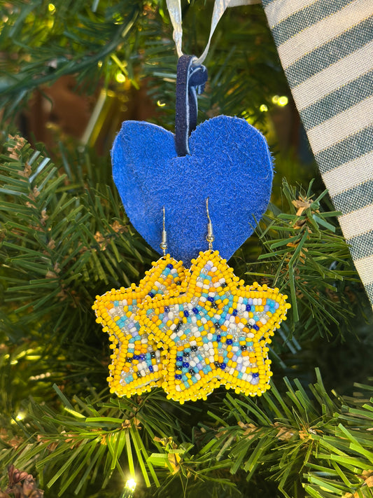 Beaded Star Earrings by Jessie Muhlbach