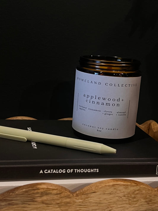 HC Applewood + cinnamon 8oz wood wick