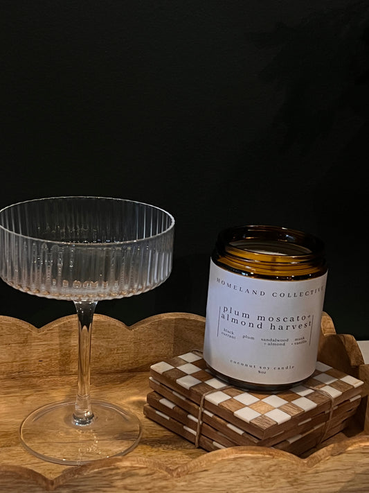 HC Plum moscato + almond harvest 8oz wood wick