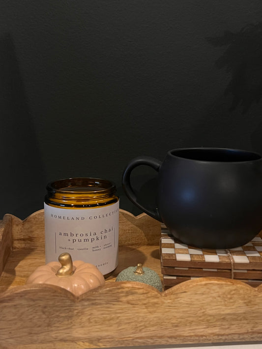 HC Ambrosia chai + pumpkin 8oz wood wick