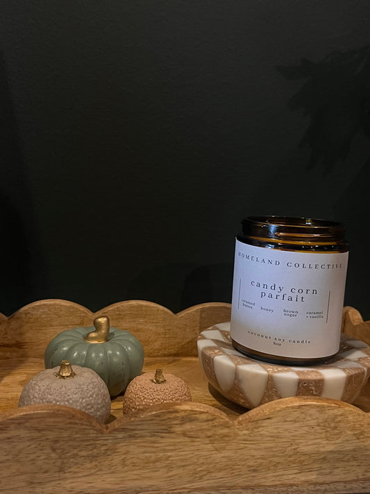 HC Candy corn parfait 8oz wood wick