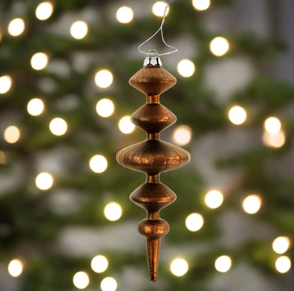 Gracie Spindle Brown Glass Ornament