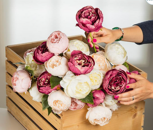 Single Peony Rose-10"H