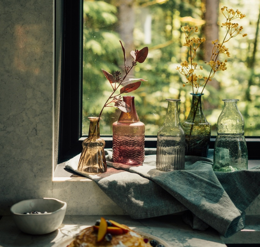 Glass Bottle Vase, Smoke