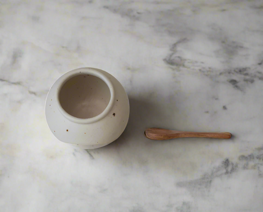 Soren Stoneware Jar & Spoon Set