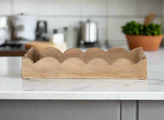 Sable Scalloped Tray-Mango Wood