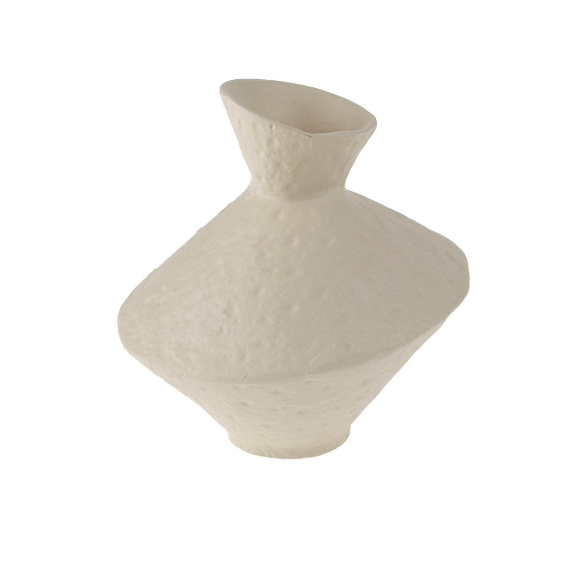 Slant Vase- Cream