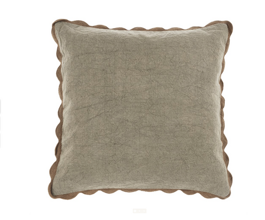 Scalloped Edge Pillow – Fog (20x20)