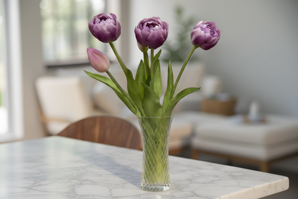Lavender White Avant Garde Peony & Tulip 15"