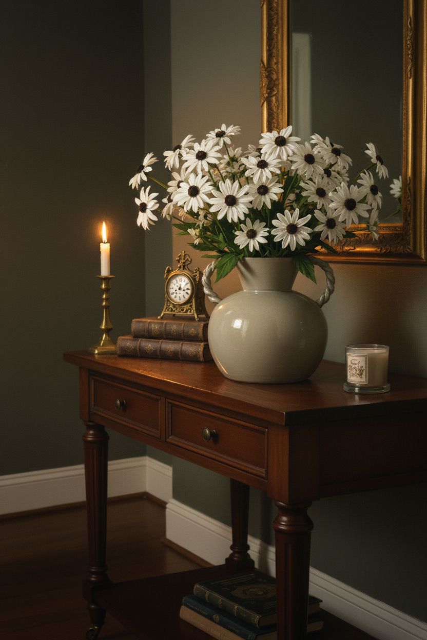 Twisted Handle Stoneware Vase