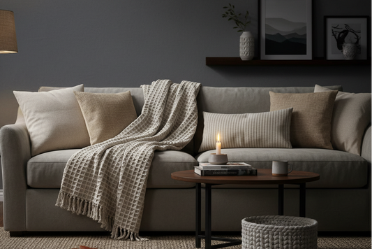 Waffle Throw In Taupe