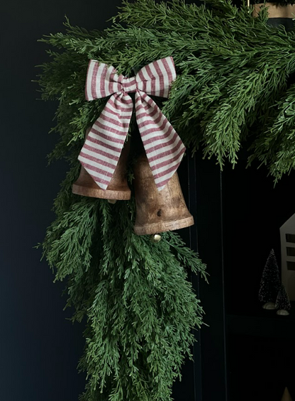 Striped Cranberry Bow Small