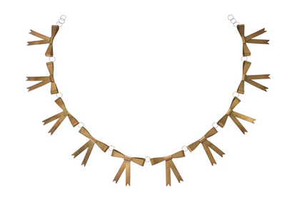 Antique Gold Metal Bow Garland 6ft