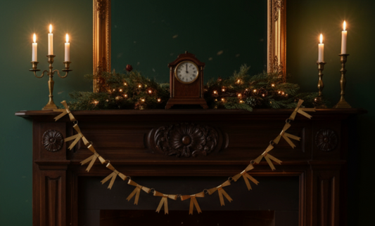 Antique Gold Metal Bow Garland 6ft