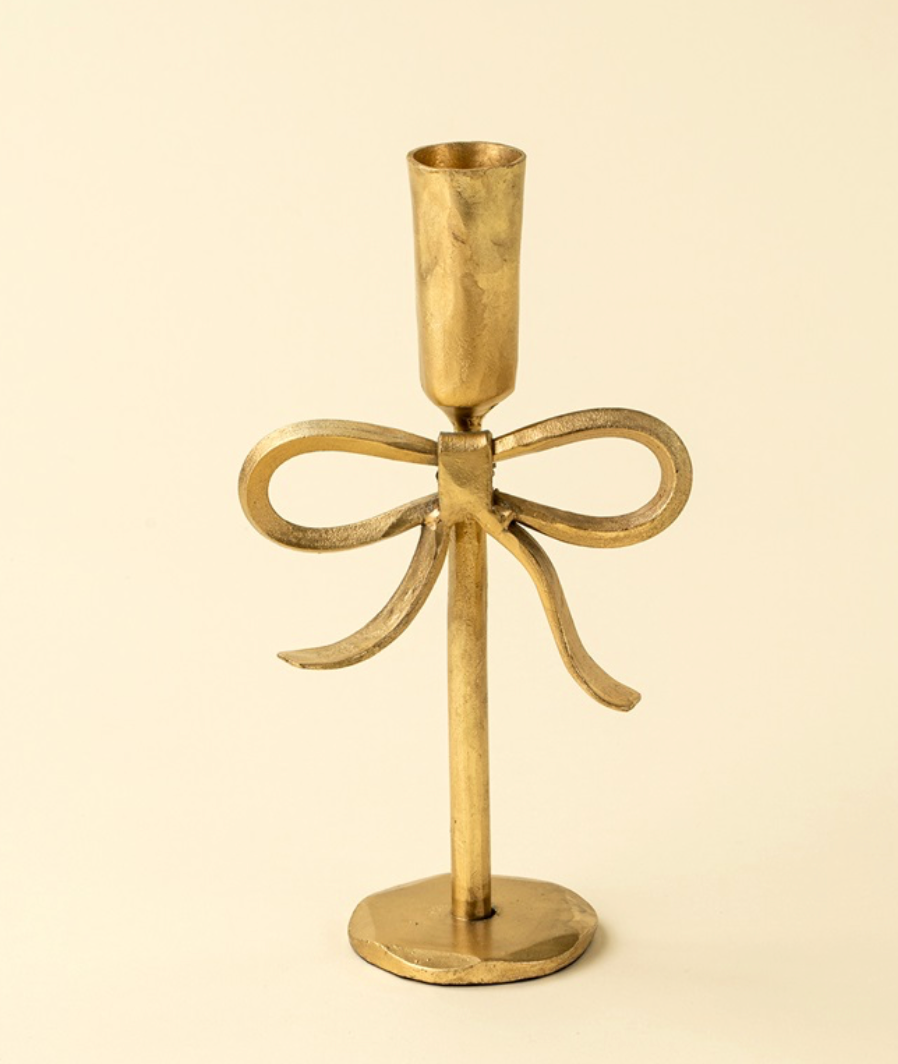 Bow Forged Candlestick Gold