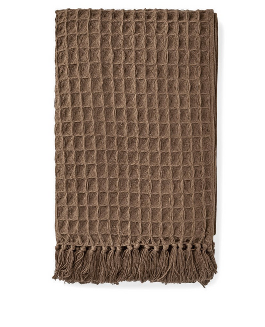 Oversized Waffle Throw brown
