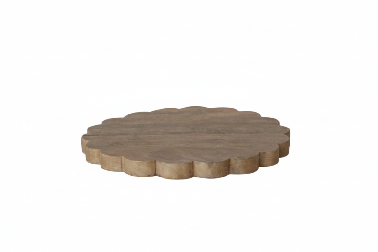 Mango Wood Scalloped Serving Board