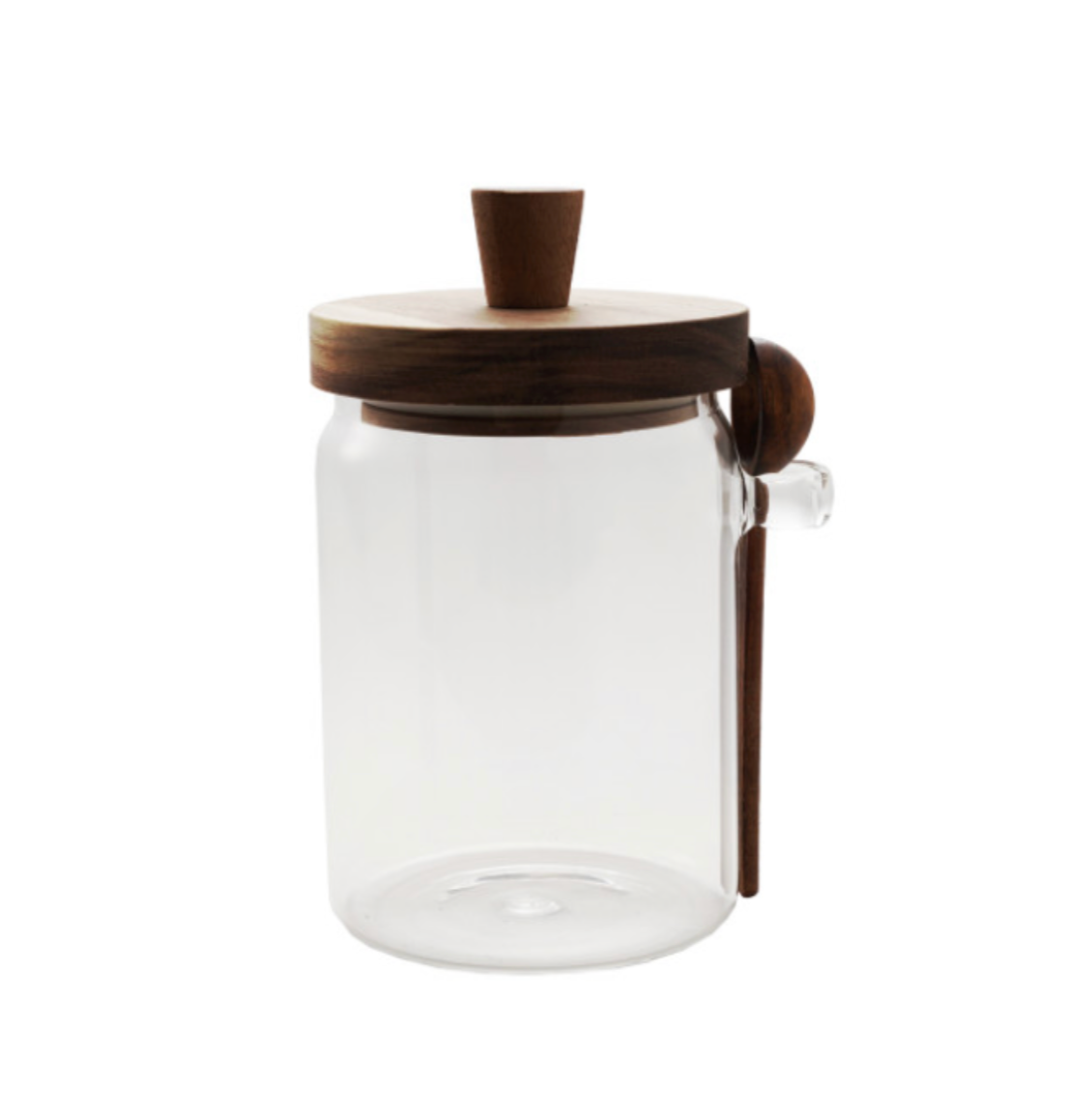 Glass Storage Pot with Wood Lid