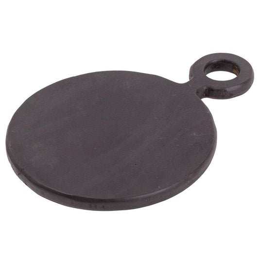 Black Acacia Wood Round Serving Board