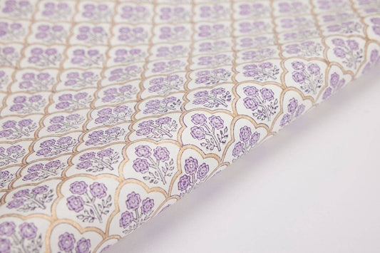 Block Printed Wrapping Paper - Trellis Lavender