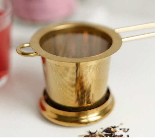 The Gold Goddess Tea Strainer