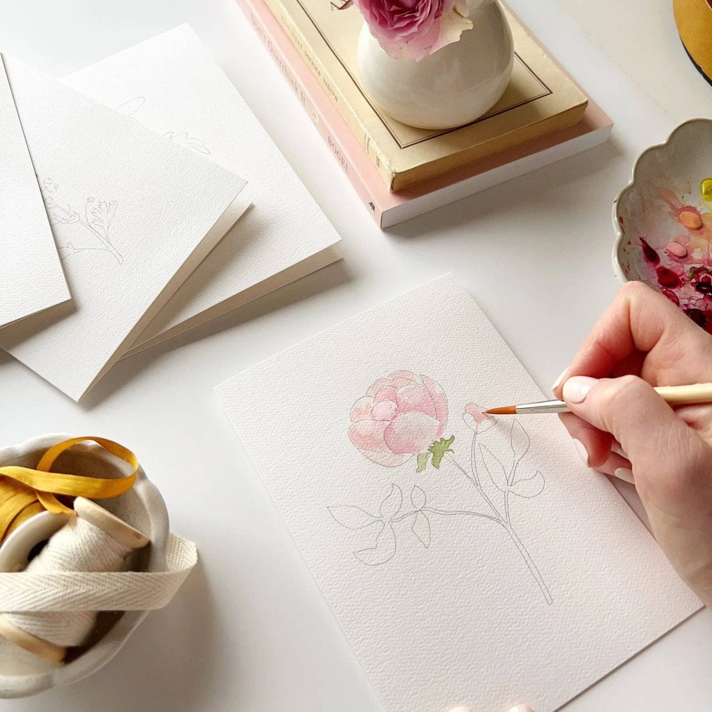 Paint-Your-Own Garden Flowers Card Set