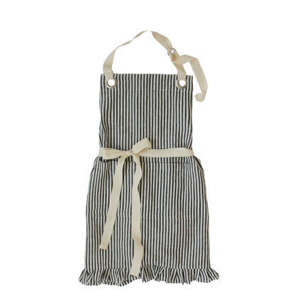 Ruffle Pin Stripe Apron