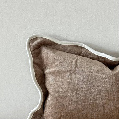 Chloe Coffee Scalloped Edge Lumbar Pillow