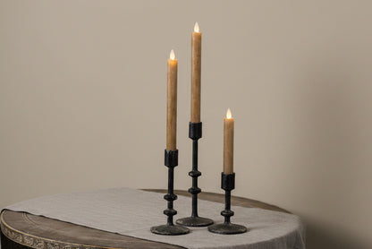 AGED BLACK TAPER CANDLESTICK HOLDER