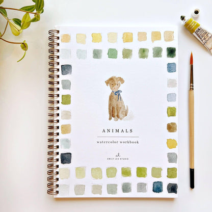 Animals watercolour workbook