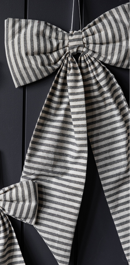 Striped Charcoal Bow Large