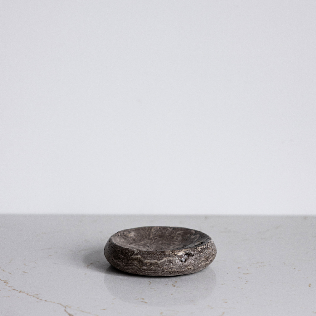 Grey Travertine Soap Dish