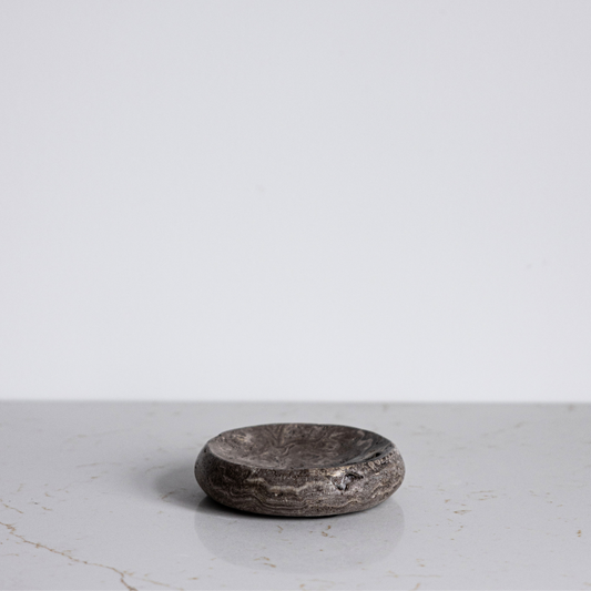 Grey Travertine Soap Dish
