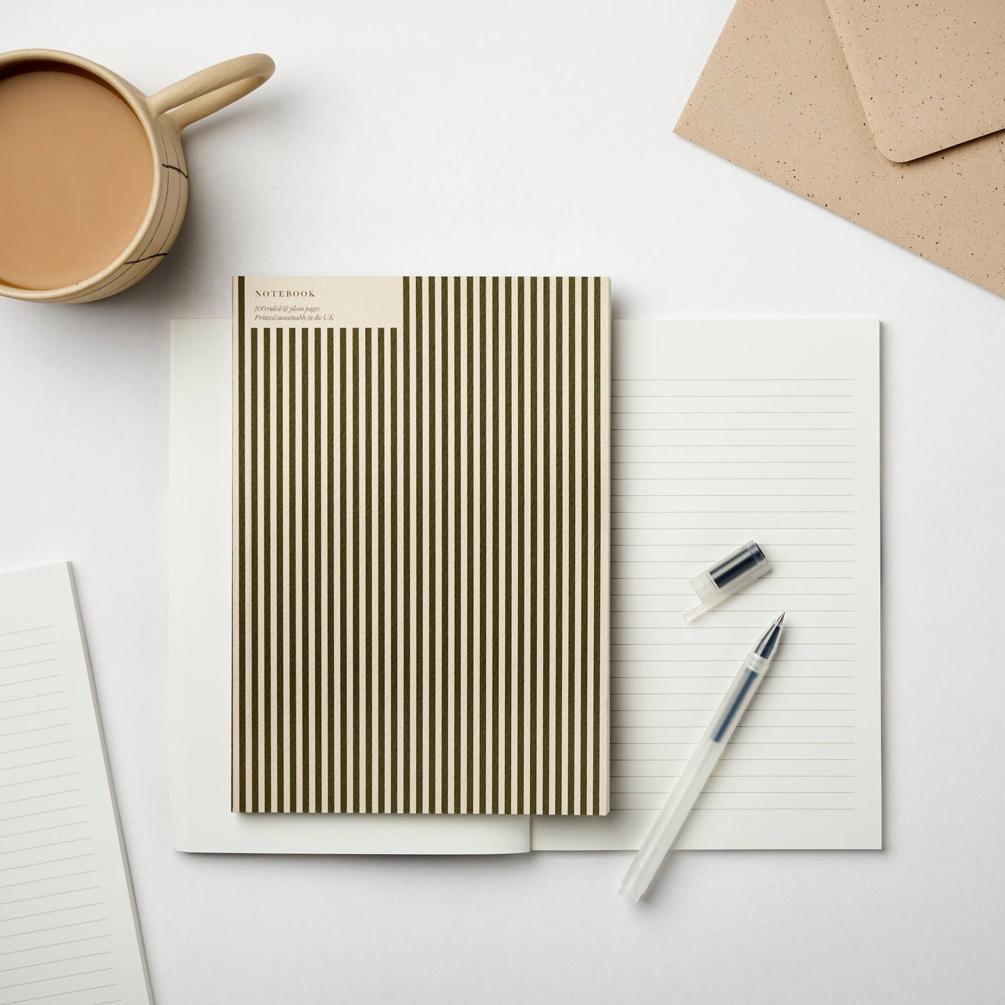 THIN GREEN STRIPE NOTEBOOK