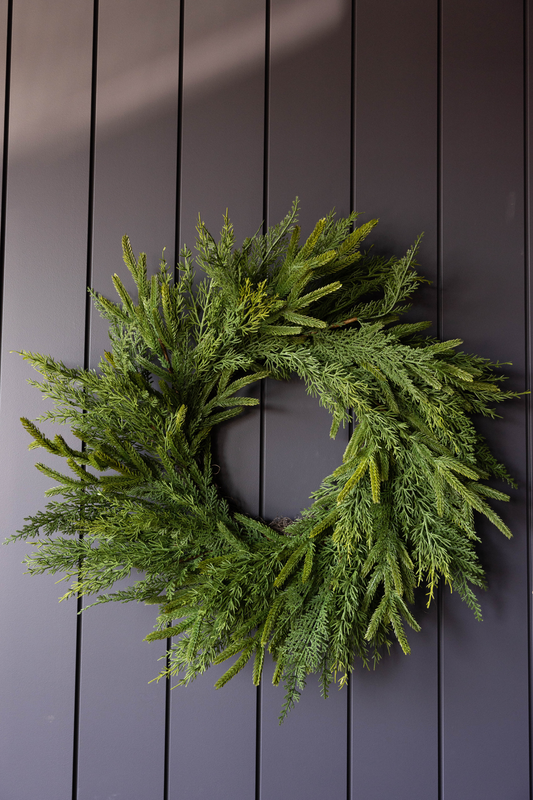 Norfolk & Cypress Mixed Real Touch Wreath - 24"