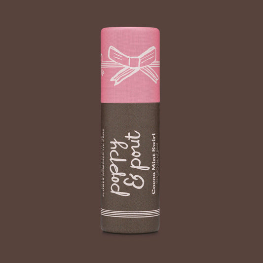 Poppy & Pout- Limited Edition Cocoa Mint Swirl Lip Balm